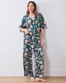 Champagne & Caviar 3/4 Sleeve PJ set - Peacock Feather