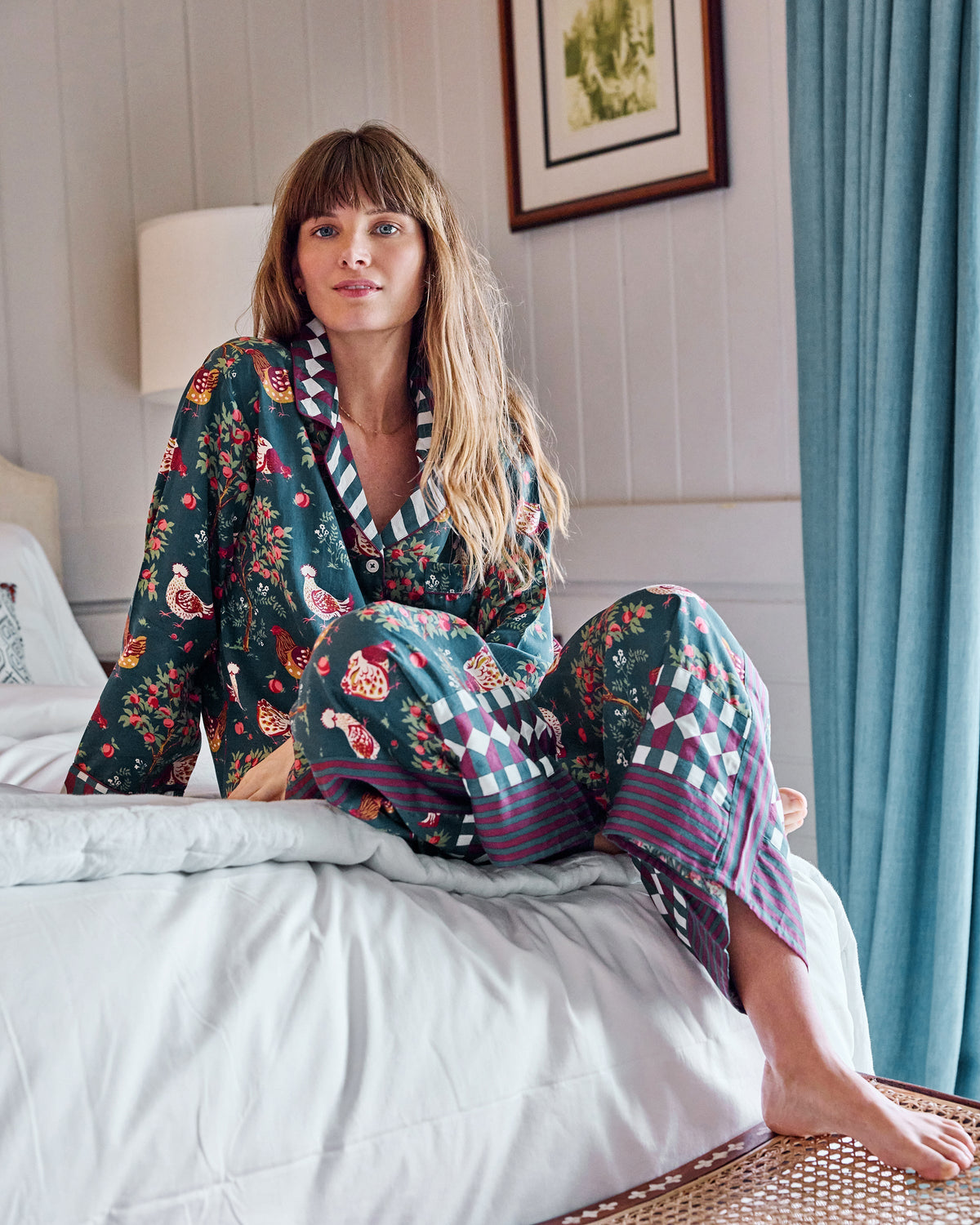 Hen House - Checkered PJ Set - Navy