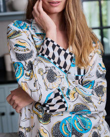 Champagne & Caviar - Checkered PJ Set - Pearl