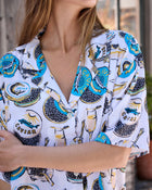 Champagne & Caviar 3/4 Sleeve PJ set - Pearl