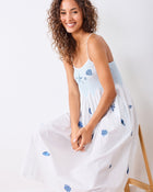 Embroidered Shells Nightie - Blue Cloud