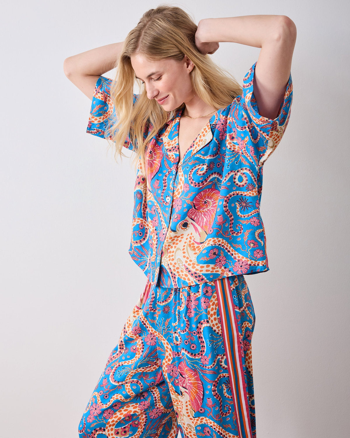 Octopus Isle 3/4 Sleeve PJ set  - Ocean Eyes