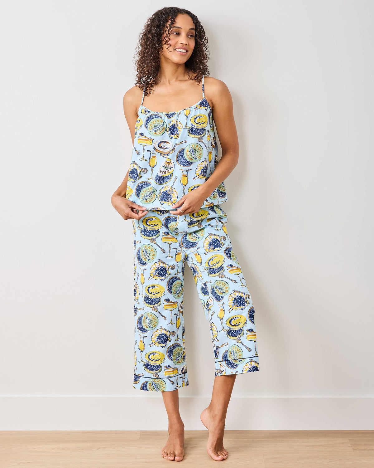 Champagne & Caviar Back to Bed PJ Set - Pale Blue