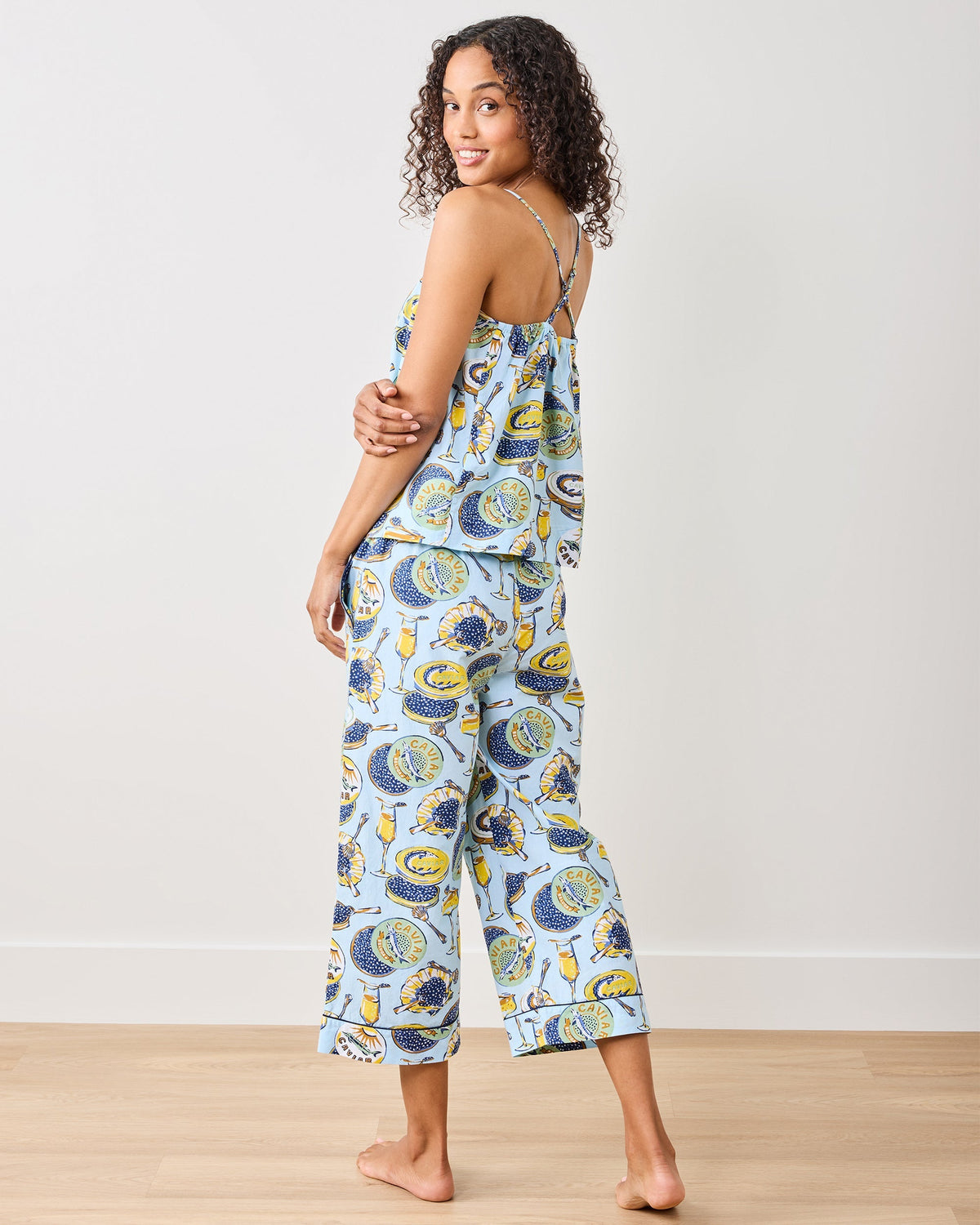 Champagne & Caviar Back to Bed PJ Set - Pale Blue