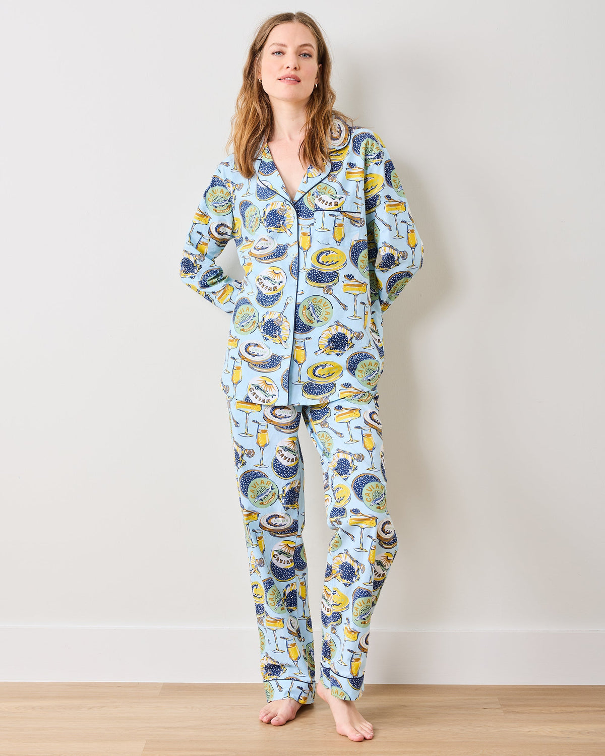 Champagne & Caviar PJ Set - Pale Blue