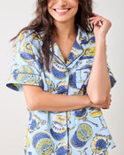 Champagne & Caviar Shorts Set - Pale Blue