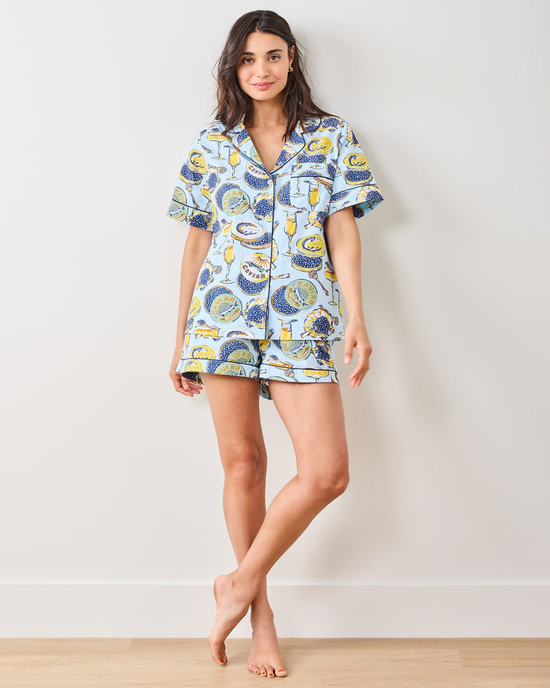 Champagne & Caviar Shorts Set - Pale Blue