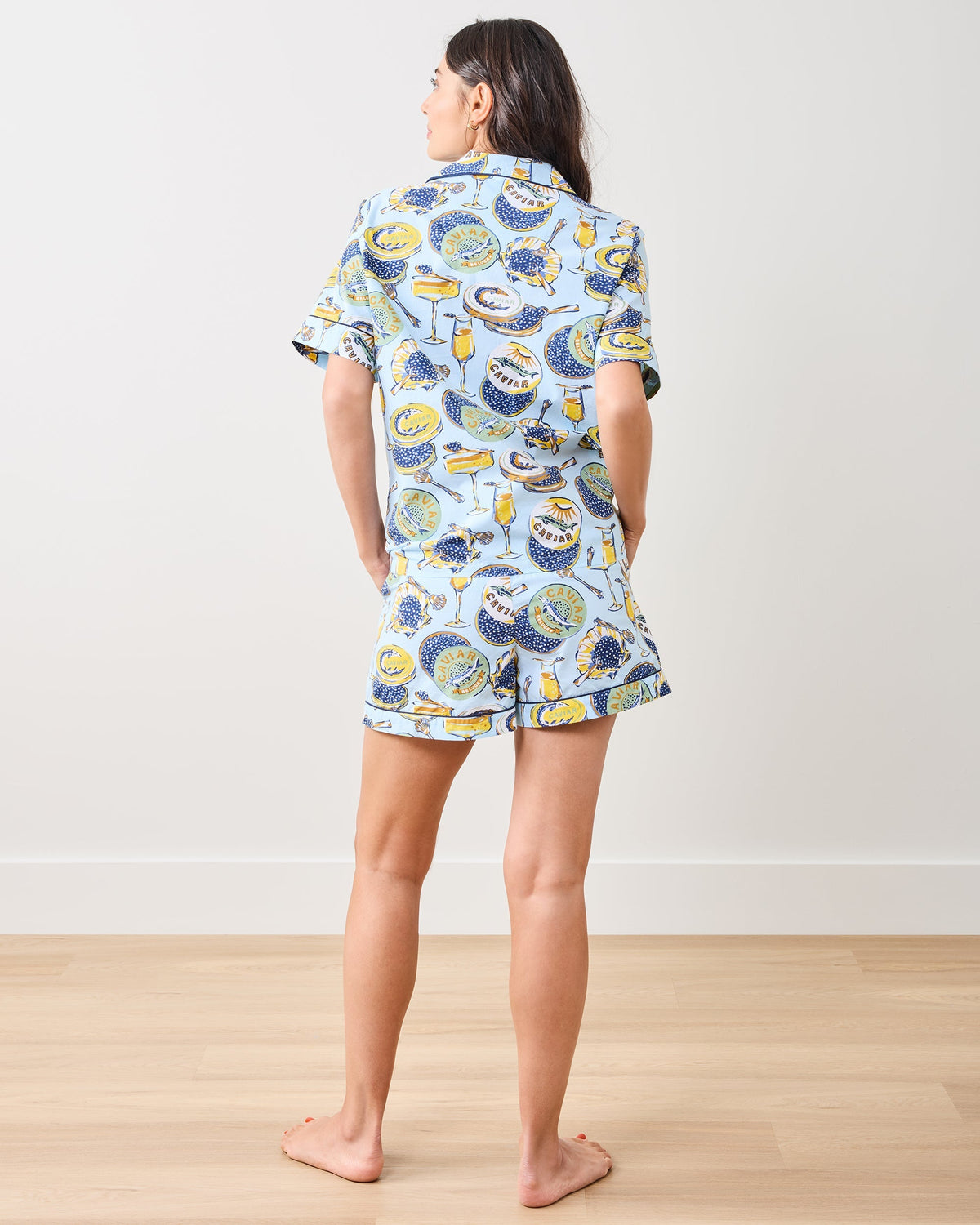 Champagne & Caviar Shorts Set - Pale Blue