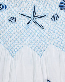 Embroidered Shells Nightie - Blue Cloud