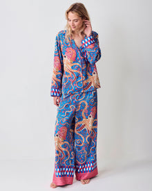 Octopus Isle - Checkered PJ Set - Periwinkle