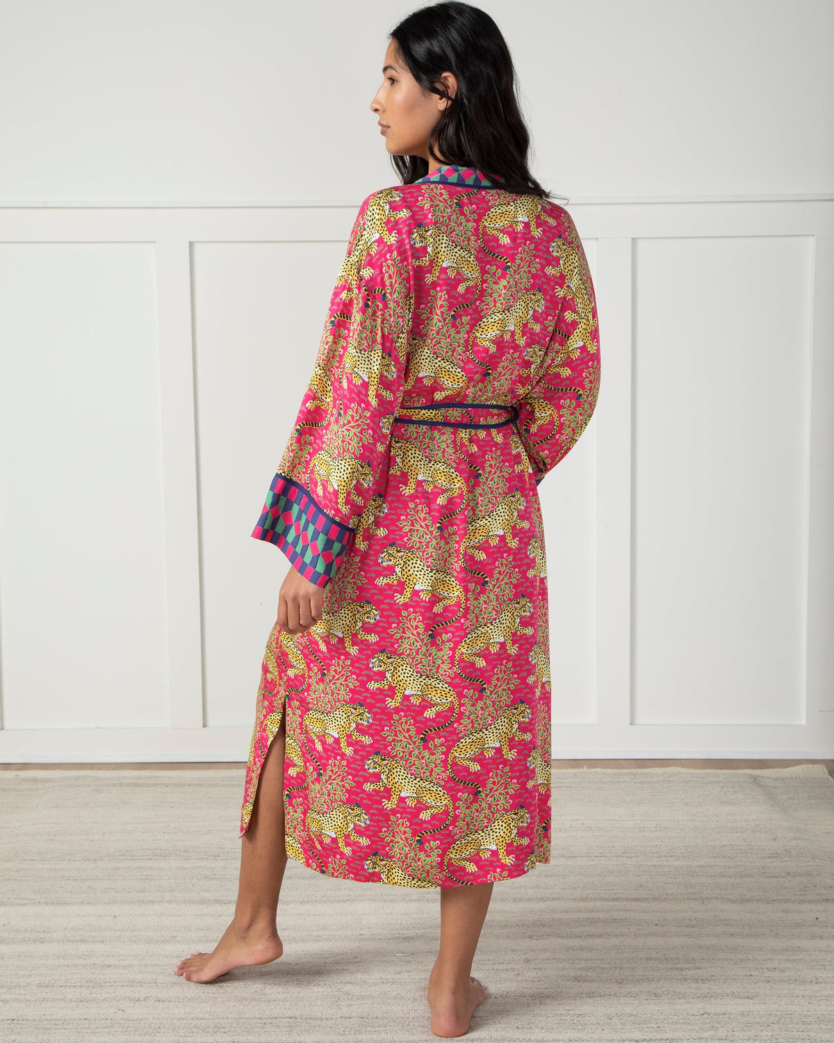 Bagheera Checkered Robe - Hot Pink