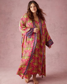 Bagheera Checkered Robe - Hot Pink