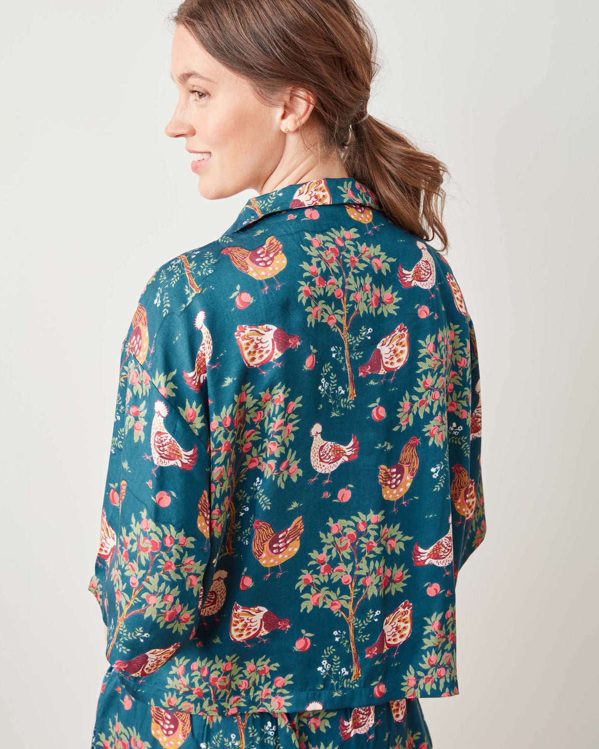 Hen House 3/4 Sleeve PJ set  - Navy