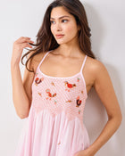 Hen House Embroidered Nightie - Ballet Pink