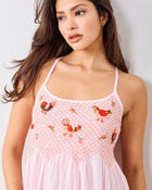 Hen House Embroidered Nightie - Ballet Pink