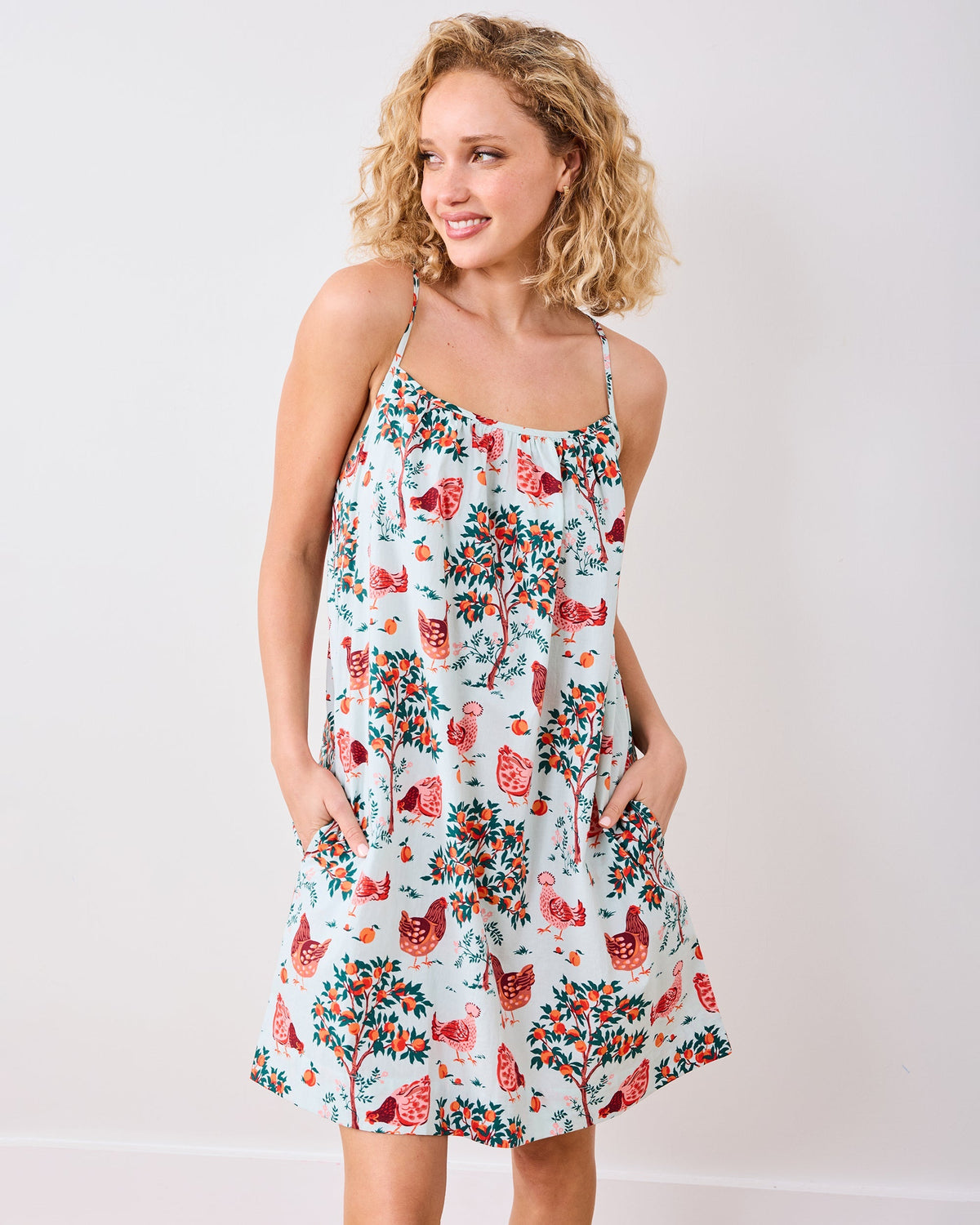 Hen House - Cami Nightgown - Soft Blue