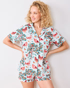 Hen House Shorts Set - Soft Blue