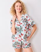 Hen House Shorts Set - Soft Blue