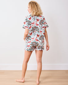 Hen House Shorts Set - Soft Blue