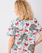 Hen House Shorts Set - Soft Blue