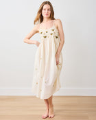 Sweet Bee Embroidered Nightie - Cream