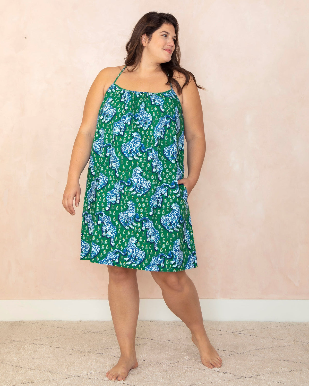 Tiger Queen - Cami Nightgown - Jade